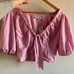 Abercrombie new with tags pink puff sleeve top